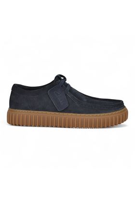 Scarpa lacci uomo in camoscio colore blu. CLARKS | TORHILL LOW-NAVY SUEDE
